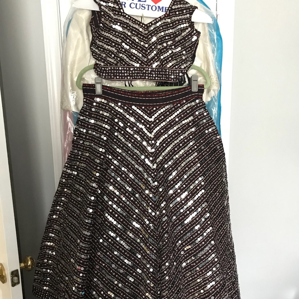 Vintage lehenga saree Indian dance sequins skirt
